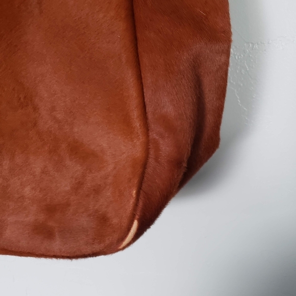 Derek Lam 10 Crosby Rust Orange Leather Calf Hair Tote Shoulder Bag Designer - Picture 6 of 12